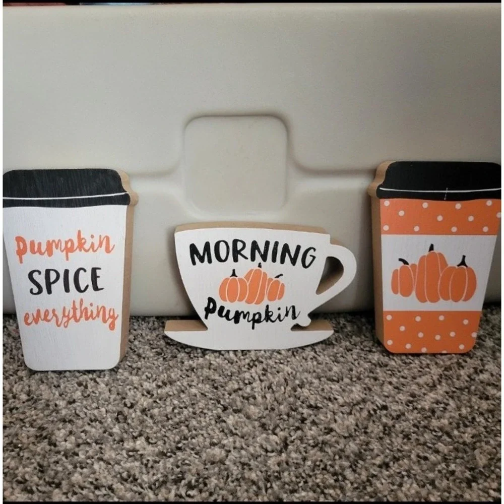 Fall‎ Decor Coffee Bar Wooden Decor Blocks
